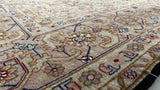 Persian Rug Tabriz Handmade Area Traditional 6'6"x9'9" (7x10) Pink Black Heriz Geometric Design #34885