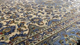 Persian Rug Kashan Handmade Area Traditional 6'8"x10'2" (7x10) Green Blue Floral Design #35059