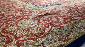 Persian Rug Qum Handmade Area Traditional Traditional 6'6"x9'8" (7x10) Blue Red Floral Design #35143
