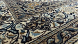 Persian Rug Tabbas Nain Handmade Area Traditional 6'5"x9'7" (6x10) Whites/Beige Blue Floral Design #35615