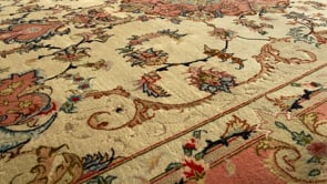 Persian Rug Tabriz Handmade Area Traditional 6'5"x9'8" (6x10) Pink Naghsh Floral Design #35678