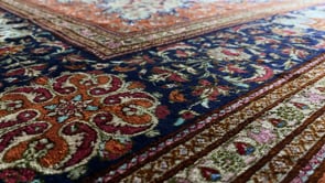 Persian Rug Qum Handmade Area Traditional Traditional 6'6"x9'9" (7x10) Red Orange Pictorial Floral Design #16079