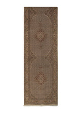 17115 Persian Rug Tabriz Handmade Runner Traditional 2'8'' x 11'6'' -3x12- Whites Beige Mahi Fish Design