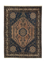 17437 Persian Rug Afshar Handmade Area Tribal Vintage 5'0'' x 6'7'' -5x7- Blue Brown Geometric Design