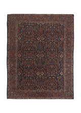 17499 Persian Rug Tabriz Handmade Area Traditional 9'2'' x 11'7'' -9x12- Blue Red Tree of Life Floral Design