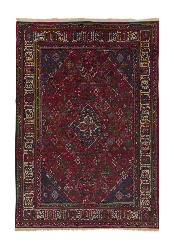 17608 Persian Rug Khosrabad Handmade Area Tribal 7'0'' x 10'1'' -7x10- Red Geometric Design