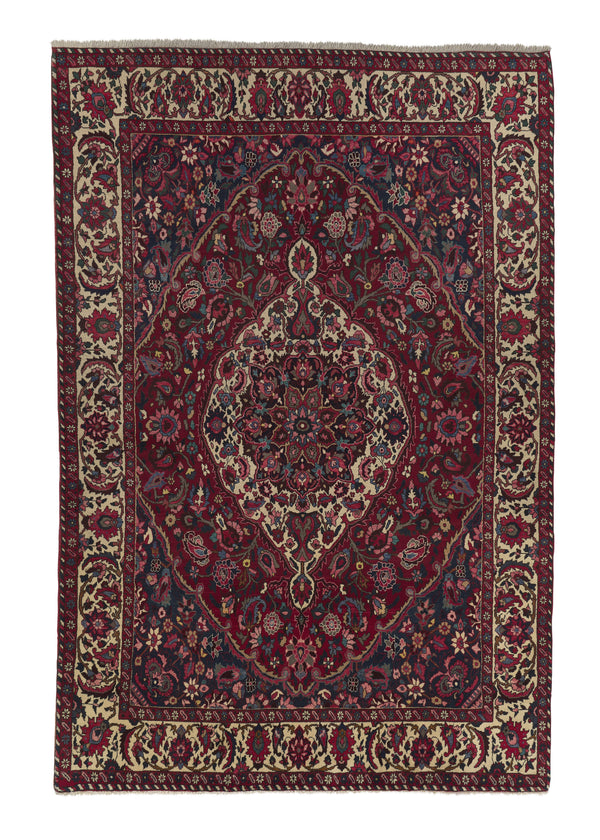 17676 Persian Rug Bakhtiari Handmade Area Tribal 6'9'' x 10'3'' -7x10- Red Floral Design