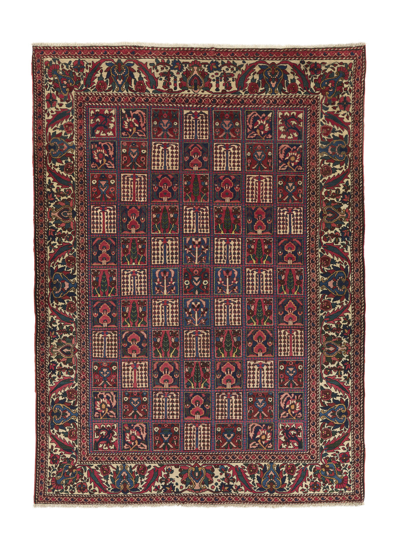 17688 Persian Rug Bakhtiari Handmade Area Tribal 7'1'' x 9'7'' -7x10- Red Garden Design