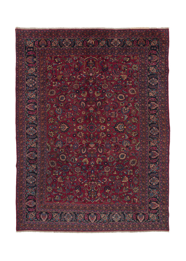 17821 Persian Rug Mashhad Handmade Area Traditional 8'1'' x 11'1'' -8x11- Red Blue Floral Design