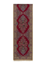 17861 Persian Rug Isfahan Handmade Runner Traditional 2'8'' x 12'9'' -3x13- Red Open Field Vase Floral Design