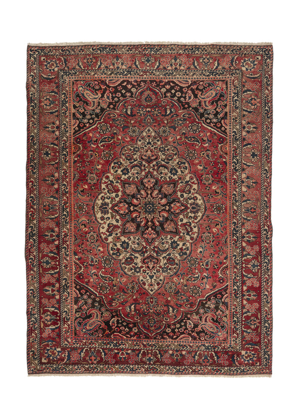 17932 Persian Rug Bakhtiari Handmade Area Tribal Vintage 8'4'' x 11'8'' -8x12- Red Floral Design