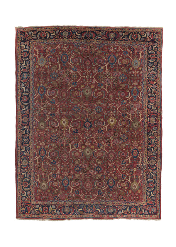 17974 Persian Rug Mahal Handmade Area Antique Tribal 9'2'' x 12'2'' -9x12- Red Floral Design