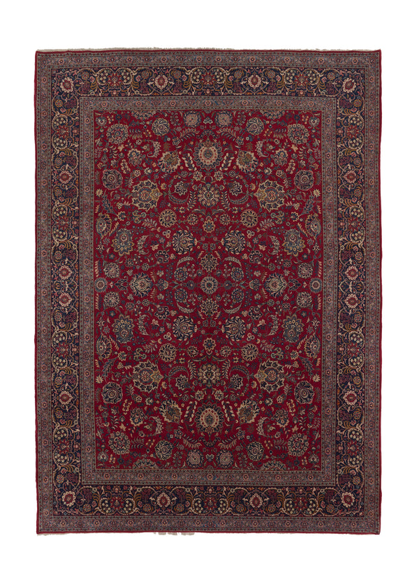 18003 Persian Rug Kashan Handmade Area Traditional 10'3'' x 14'7'' -10x15- Red Shah Abbasi Floral Design