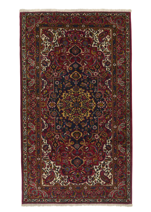 18016 Persian Rug Bakhtiari Handmade Area Tribal 5'4'' x 9'3'' -5x9- Red Paisley Boteh Design