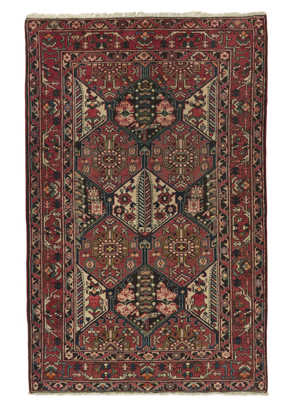 18018 Persian Rug Bakhtiari Handmade Area Tribal Vintage 4'7'' x 7'1'' -5x7- Red Garden Design