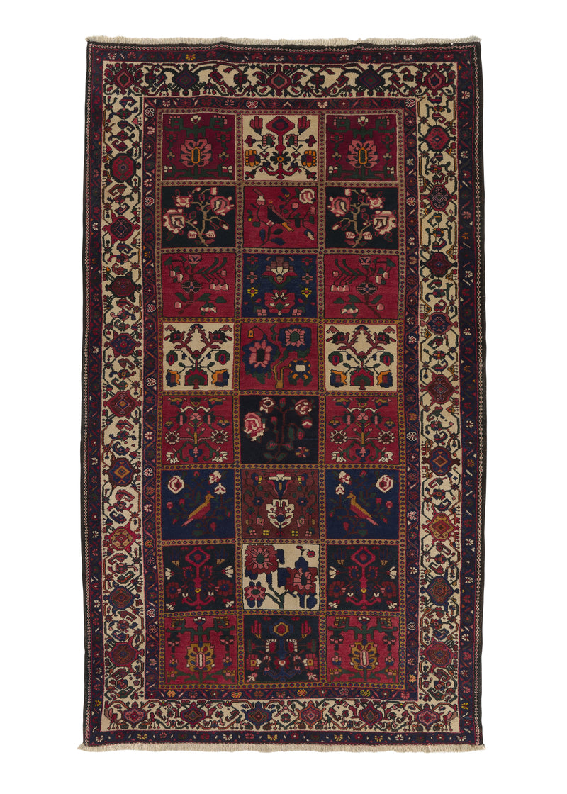 18021 Persian Rug Bakhtiari Handmade Area Tribal 5'9'' x 10'0'' -6x10- Red Garden Animals Design