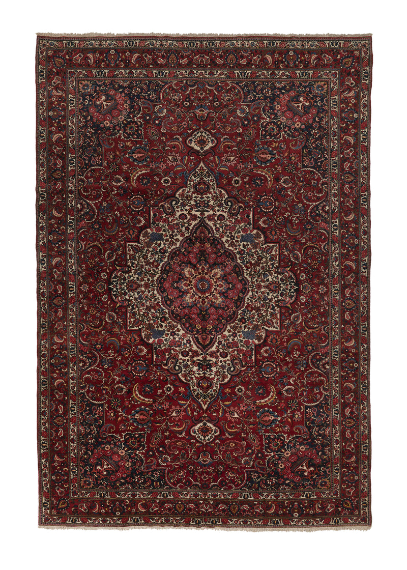 18103 Persian Rug Bakhtiari Handmade Area Tribal 10'5'' x 15'3'' -10x15- Red Floral Design