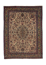 18118 Persian Rug Hamadan Handmade Area Tribal 8'9'' x 11'10'' -9x12- Whites Beige Blue Green Floral Design