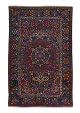 18125 Persian Rug Toodeshk Handmade Area Antique Traditional 7'1'' x 11'4'' -7x11- Blue Floral Design