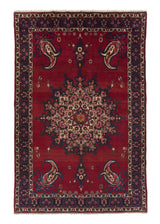 18172 Persian Rug Bakhtiari Handmade Area Tribal 6'9'' x 10'4'' -7x10- Red Paisley Boteh Floral Design