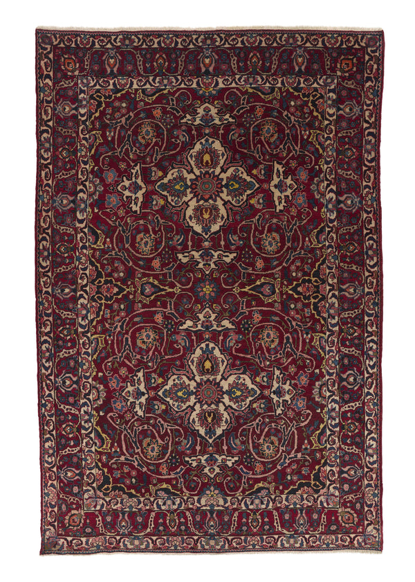 18560 Persian Rug Bakhtiari Handmade Area Tribal 6'8'' x 10'9'' -7x11- Red Floral Design
