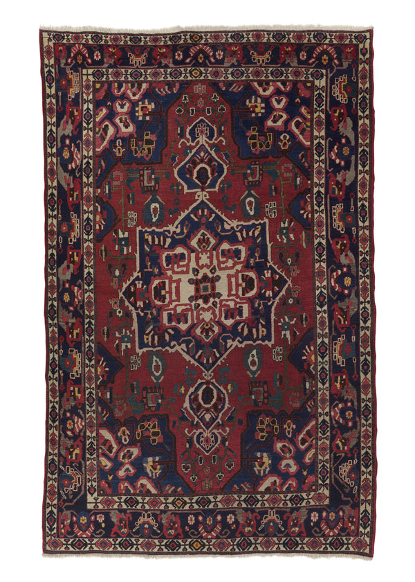 18591 Persian Rug Bakhtiari Handmade Area Tribal 6'11'' x 10'9'' -7x11- Red Geometric Design
