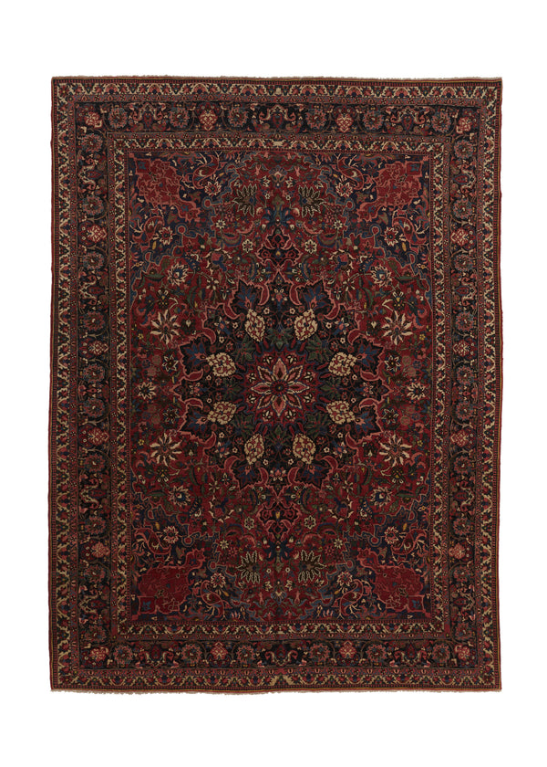 18641 Persian Rug Bakhtiari Handmade Area Tribal Vintage 10'7'' x 14'7'' -11x15- Red Floral Design