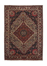 18645 Persian Rug Bakhtiari Handmade Area Tribal 8'6'' x 12'4'' -9x12- Whites Beige Red Blue Floral Design