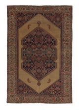 18692 Persian Rug Malayer Handmade Area Antique Tribal 11'1'' x 17'8'' -11x18- Whites Beige Blue Red Open Field Herati Haji Jalili Design