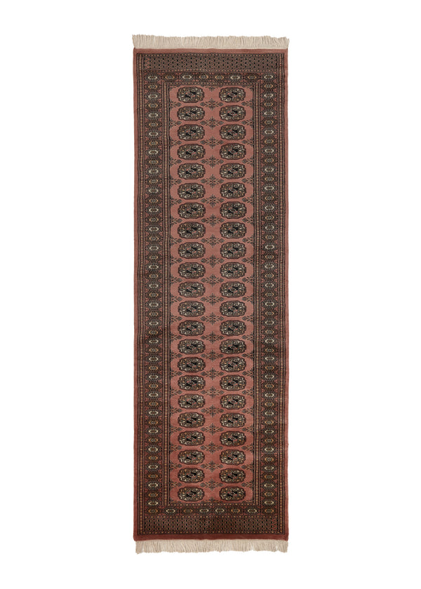18741 Oriental Rug Pakistani Handmade Runner Tribal 2'6'' x 8'2'' -3x8- Pink Bokhara Elephant Foot Design