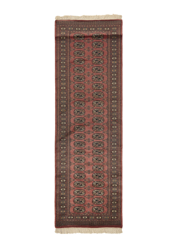 18742 Oriental Rug Pakistani Handmade Runner Tribal 2'7'' x 8'0'' -3x8- Pink Bokhara Elephant Foot Design