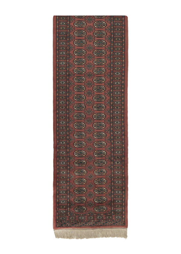 18751 Oriental Rug Pakistani Handmade Runner Tribal 2'7'' x 12'0'' -3x12- Pink Bokhara Elephant Foot Design