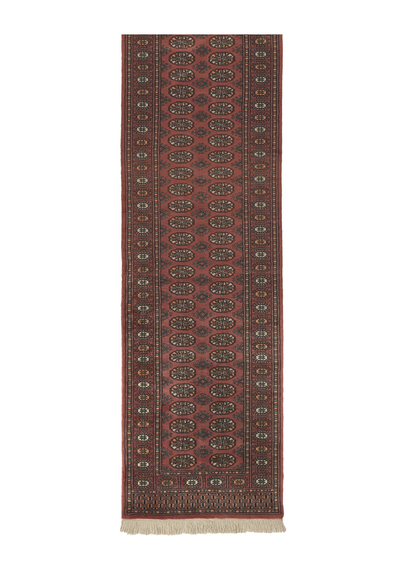 18753 Oriental Rug Pakistani Handmade Runner Tribal 2'8'' x 10'0'' -3x10- Pink Bokhara Elephant Foot Design