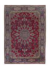 18881 Persian Rug Yazd Handmade Area Traditional 10'3'' x 14'10'' -10x15- Red Blue Sheikh Safi Floral Design