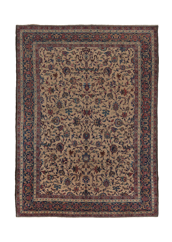 18905 Persian Rug Mashhad Handmade Area Traditional 9'9'' x 13'6'' -10x14- Whites Beige Blue Shah Abbasi Floral Design