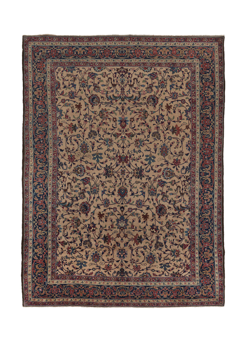 18905 Persian Rug Mashhad Handmade Area Traditional 9'9'' x 13'6'' -10x14- Whites Beige Blue Shah Abbasi Floral Design