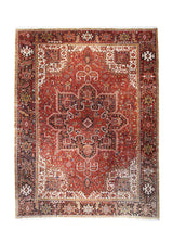 A31686 Persian Rug Heriz Handmade Area Tribal Vintage 11'6'' x 15'3'' -12x15- Red Geometric Design