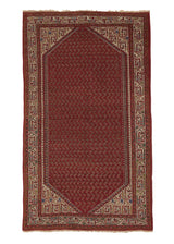 19038 Persian Rug Saraband Handmade Area Tribal 4'2'' x 6'10'' -4x7- Red Paisley Boteh Design