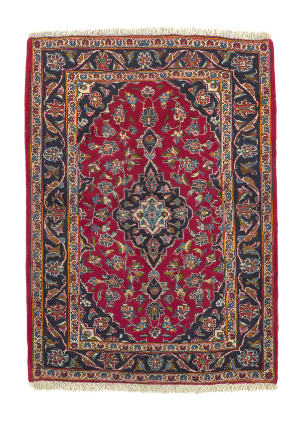 19417 Persian Rug Ardakan Handmade Area Traditional 3'4'' x 4'7'' -3x5- Red Blue Toranj Mehrab Design