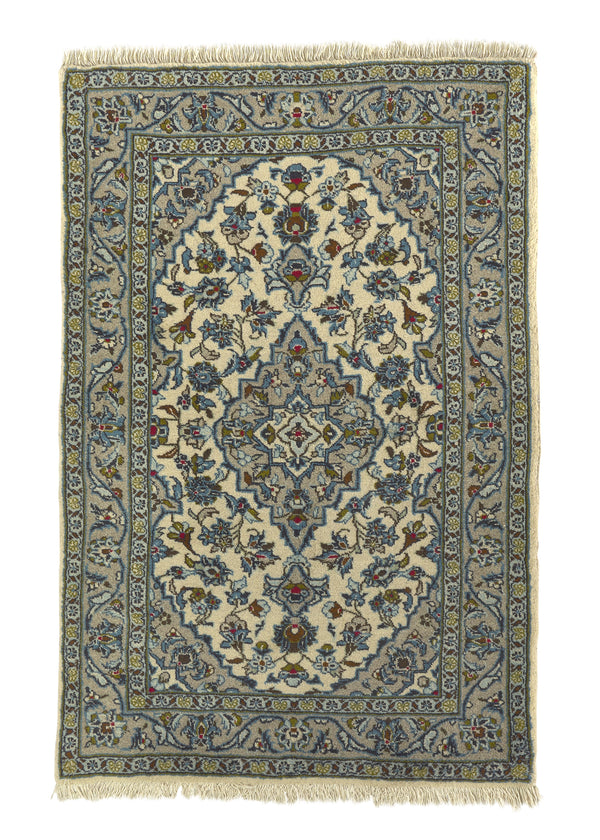 19450 Persian Rug Ardakan Handmade Area Traditional 3'1'' x 4'8'' -3x5- Gray Whites Beige Blue Floral Design