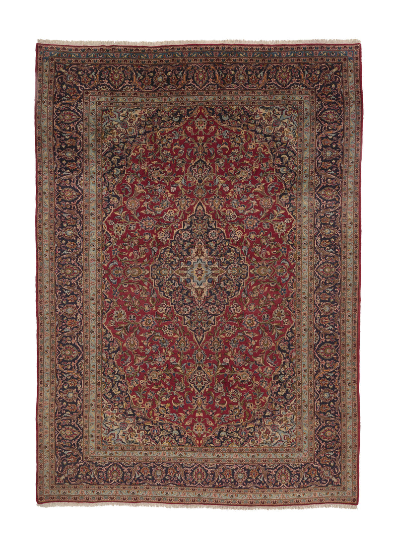 19478 Persian Rug Ardakan Handmade Area Traditional 8'2'' x 12'8'' -8x13- Red Blue Toranj Mehrab Floral Design