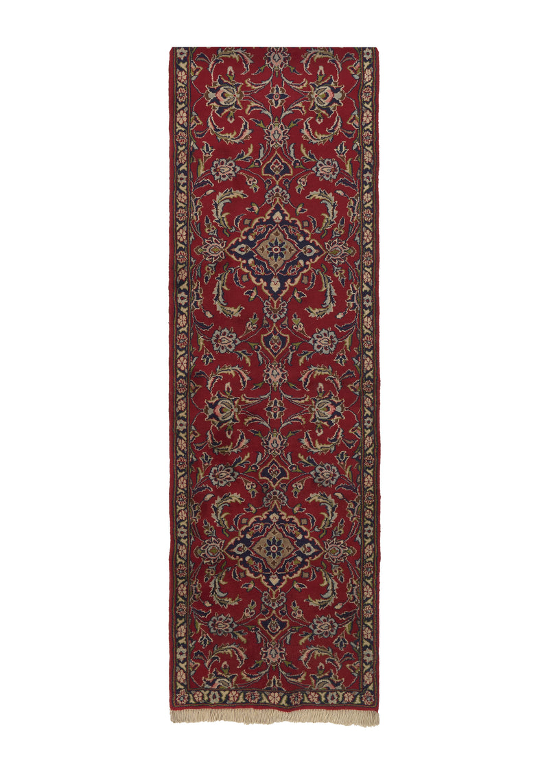 19561 Persian Rug Ardakan Handmade Runner Traditional 2'3'' x 22'0'' -2x22- Red Floral Design