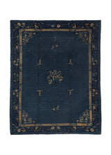 19618 Oriental Rug Chinese Handmade Area Antique Traditional 9'0'' x 12'0'' -9x12- Blue Open Field Pictorial Peking Design