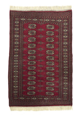 19687 Oriental Rug Pakistani Handmade Area Tribal 3'1'' x 4'8'' -3x5- Red Bokhara Design