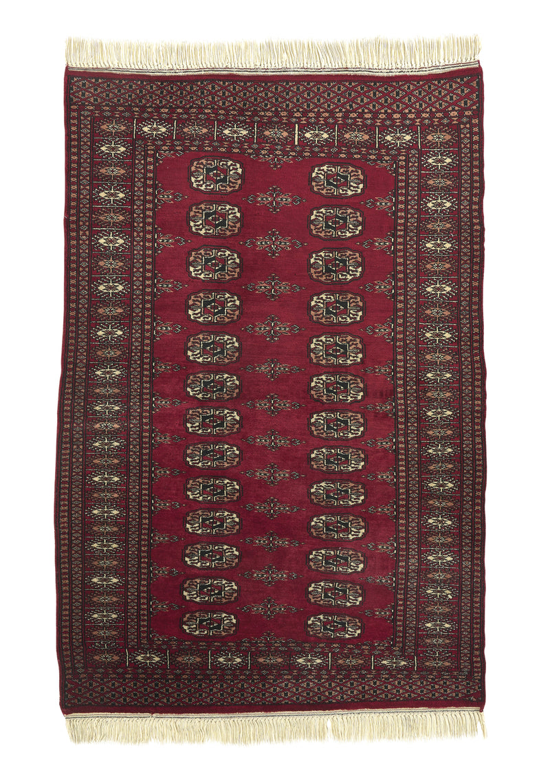 19687 Oriental Rug Pakistani Handmade Area Tribal 3'1'' x 4'8'' -3x5- Red Bokhara Design