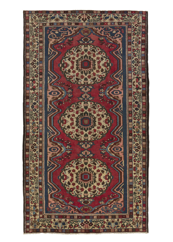 19914 Persian Rug Bakhtiari Handmade Area Tribal 5'5'' x 9'7'' -5x10- Red Geometric Design