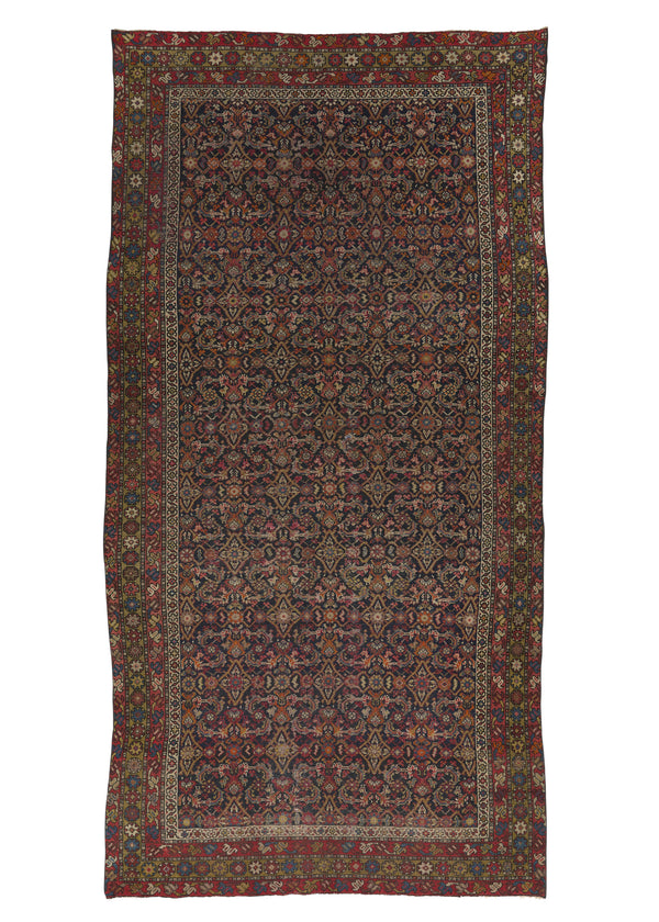 19993 Persian Rug Malayer Handmade Area Antique Tribal 5'7'' x 11'0'' -6x11- Orange Blue Herati Design