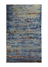 A33969 Oriental Rug Indian Handmade Area Modern 3'0'' x 5'0'' -3x5- Blue Abstract Splatter Design