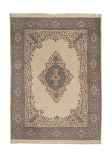 20195 Oriental Rug Indian Handmade Area Traditional 8'3'' x 11'6'' -8x12- Whites Beige Blue Open Field Floral Design