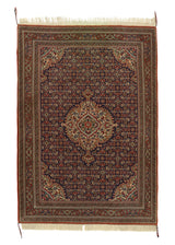 20282 Persian Rug Bijar Handmade Area Traditional 3'9'' x 5'6'' -4x6- Orange Blue Herati Design
